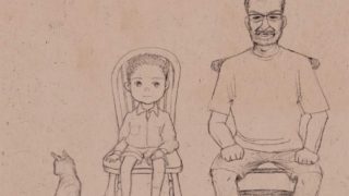 【はぴもりのイラスト006】「じいちゃんと孫」