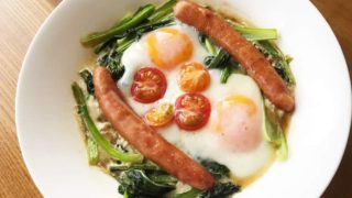 【はぴもりの写真006】「レンチンでできるウインナーエッグ」